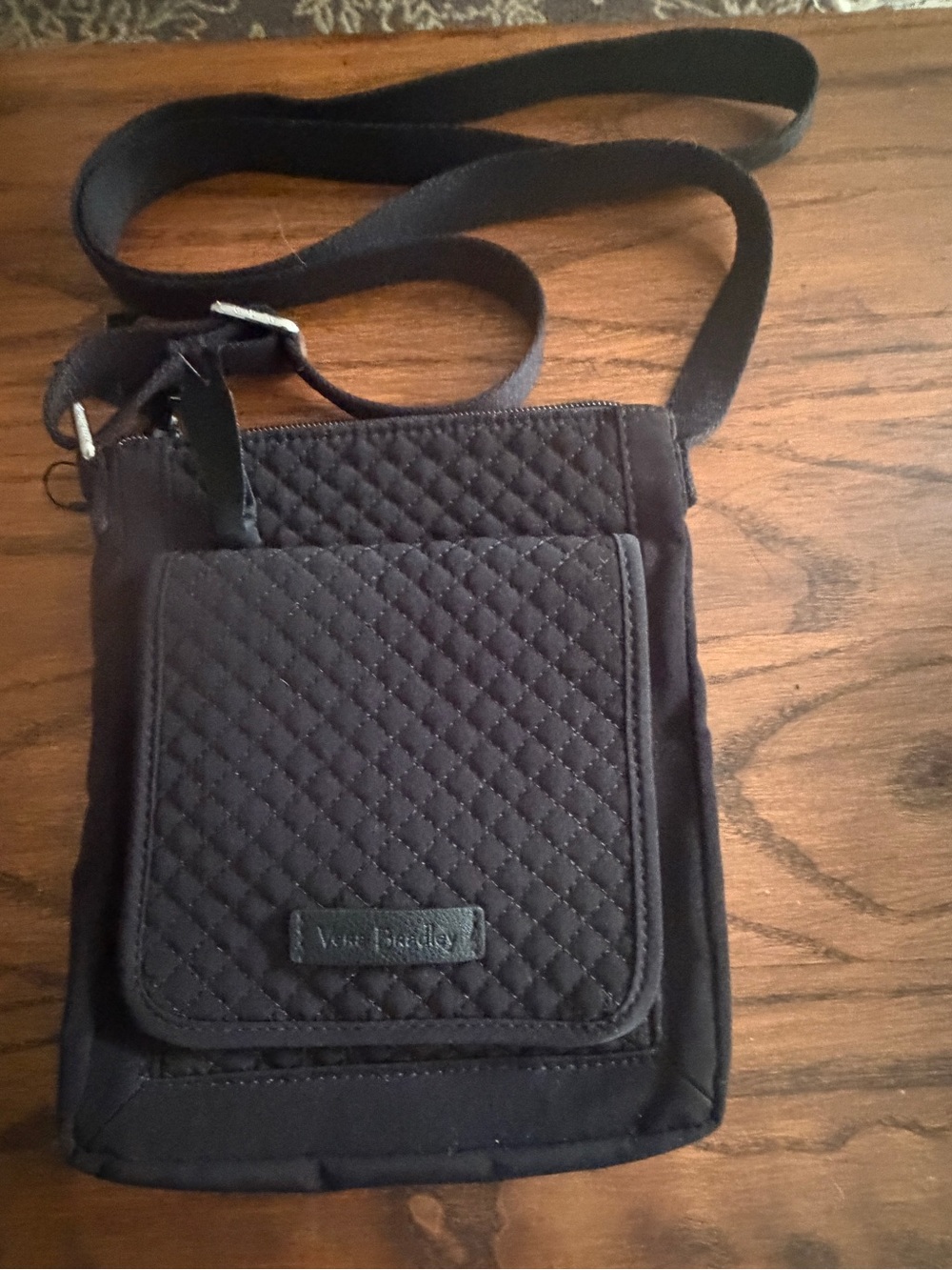 Vera Bradley Black Quilted Crossbody Messenger